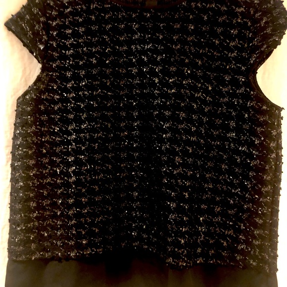 Ann Taylor black with silver blouse, Size XL - Picture 2 of 8